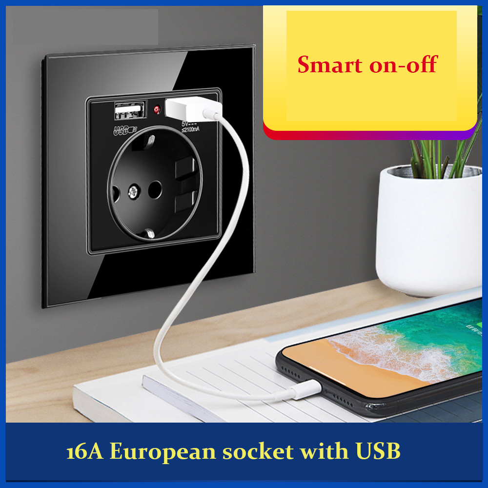 主图-01 German Tempered Glass Wall Socket