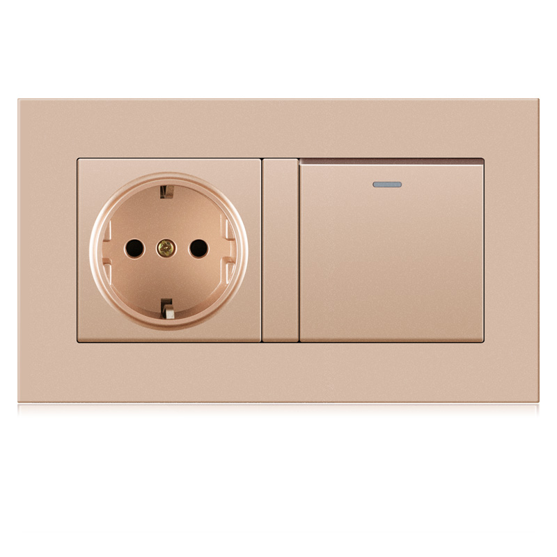 主图-06-3 socket and 1 Led push button switch