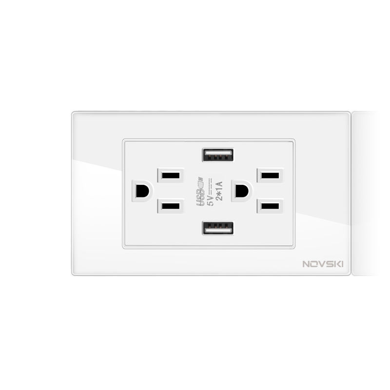Main-03-8 wall plugs with 2 usb sockets