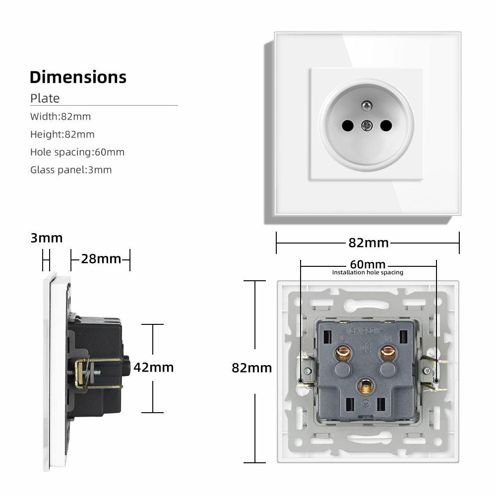 Main-05 250V 16A French wall power socket