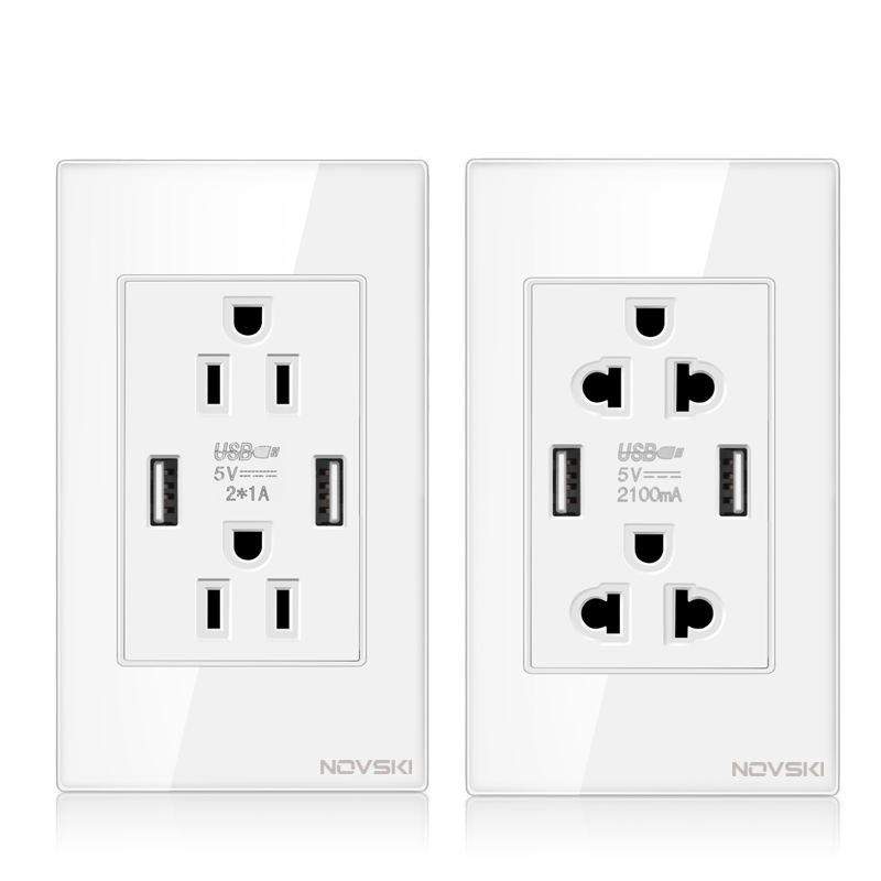 Main-06-8 wall plugs with 2 usb sockets