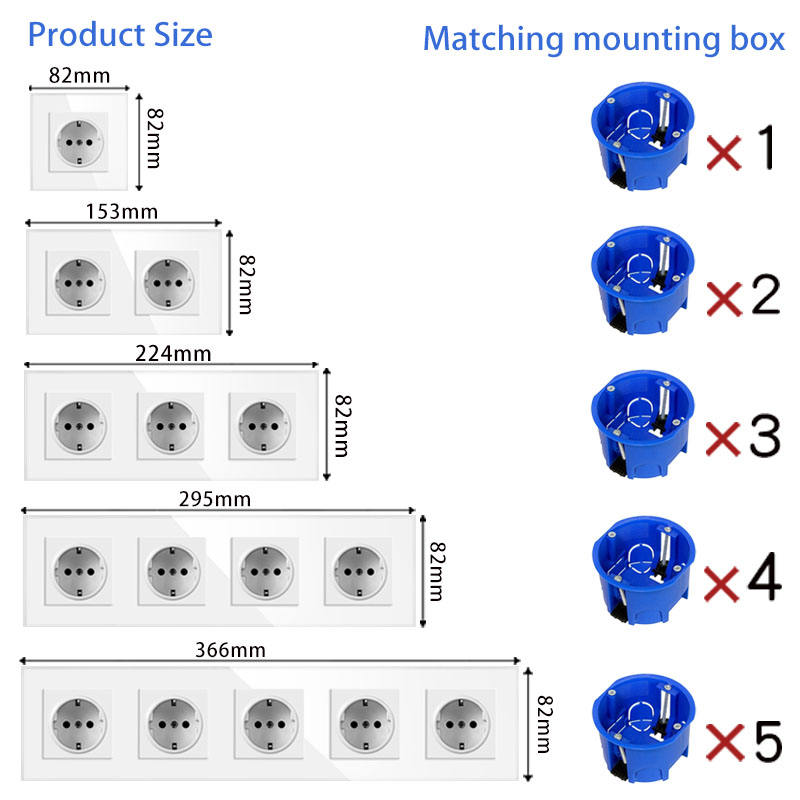 Main-06 250V 16A French wall power socket