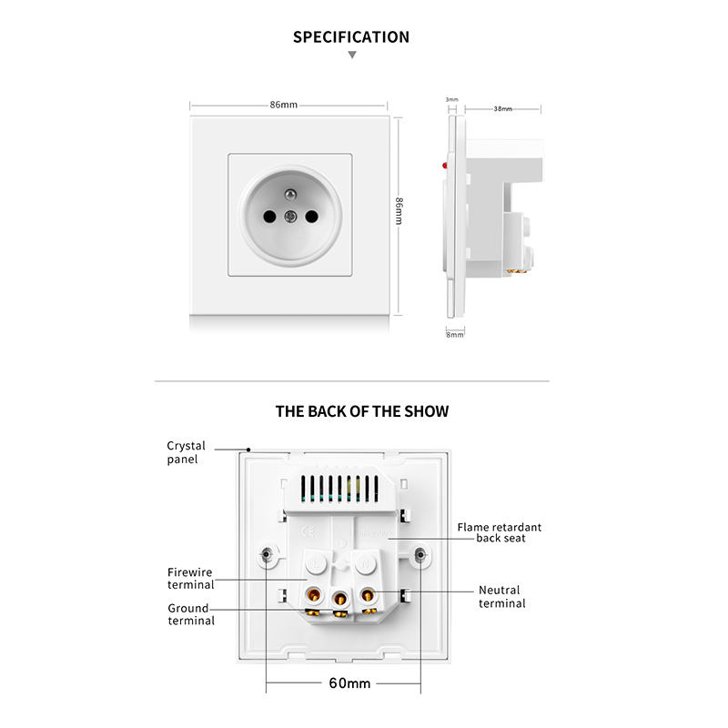 Main-07-3 French standard wall power socket