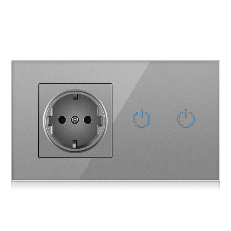 Main-03-3 wall sockets with 2 touch switches