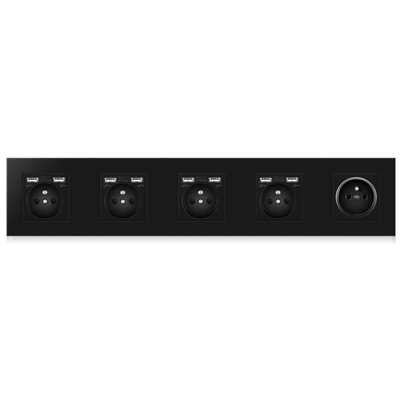 Main-04-2 USB sockets and 5 gang wall socket