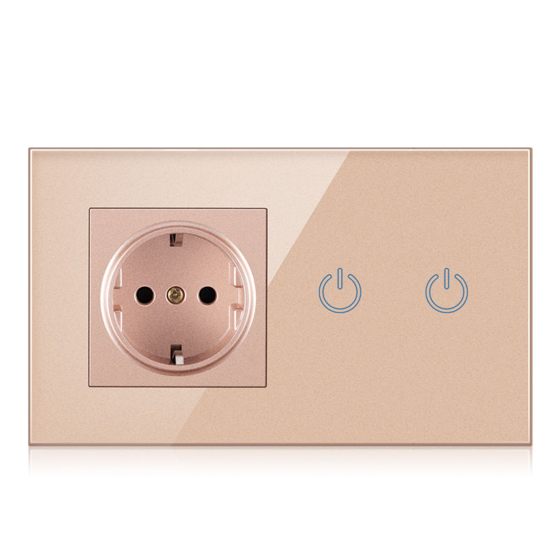 Main-04-3 wall sockets with 2 touch switches