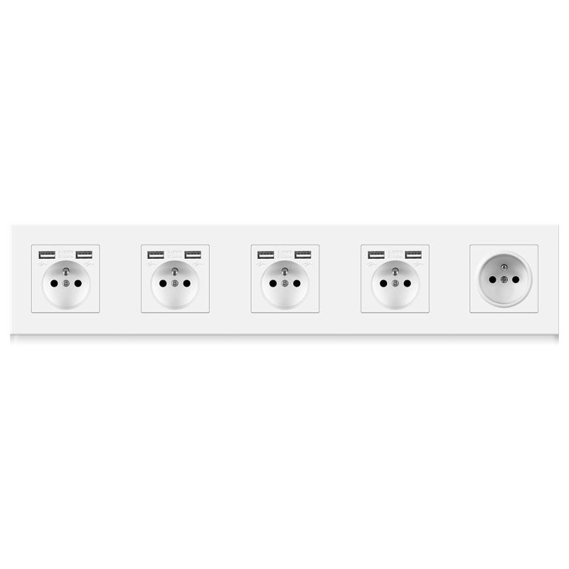 Main-05-2 USB sockets and 5 gang wall socket