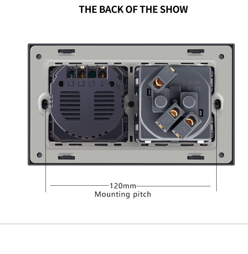 Main-06-3 wall sockets with 2 touch switches