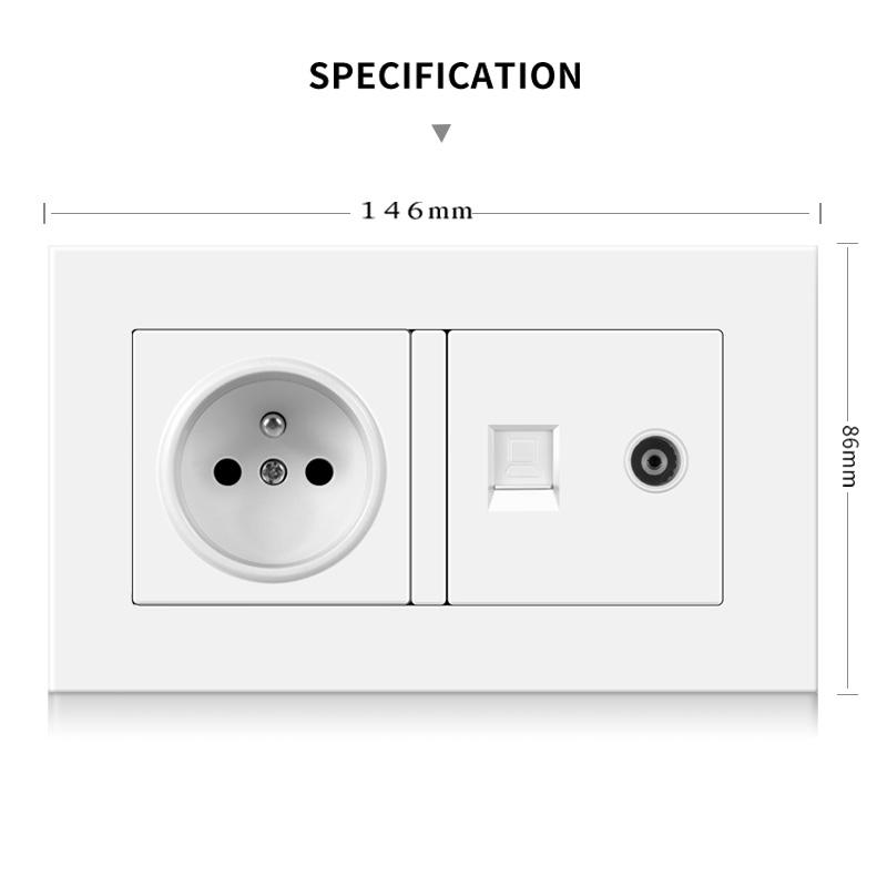 Main-06-6 RJ-45 network interface and TV socket