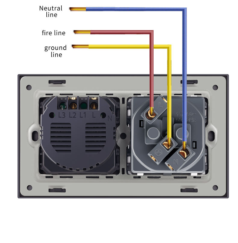 Main-07-3 wall sockets with 2 touch switches