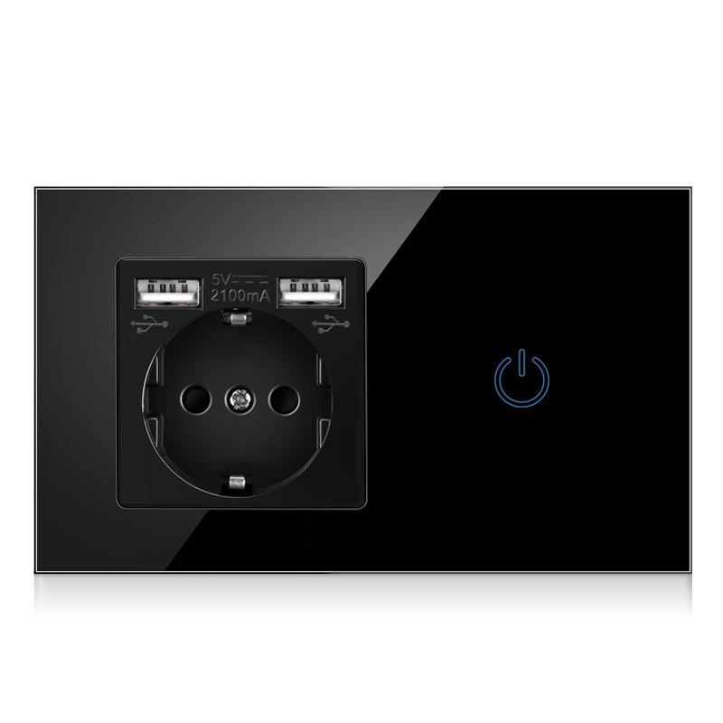 Main-02 touch switch with tempered glass panel