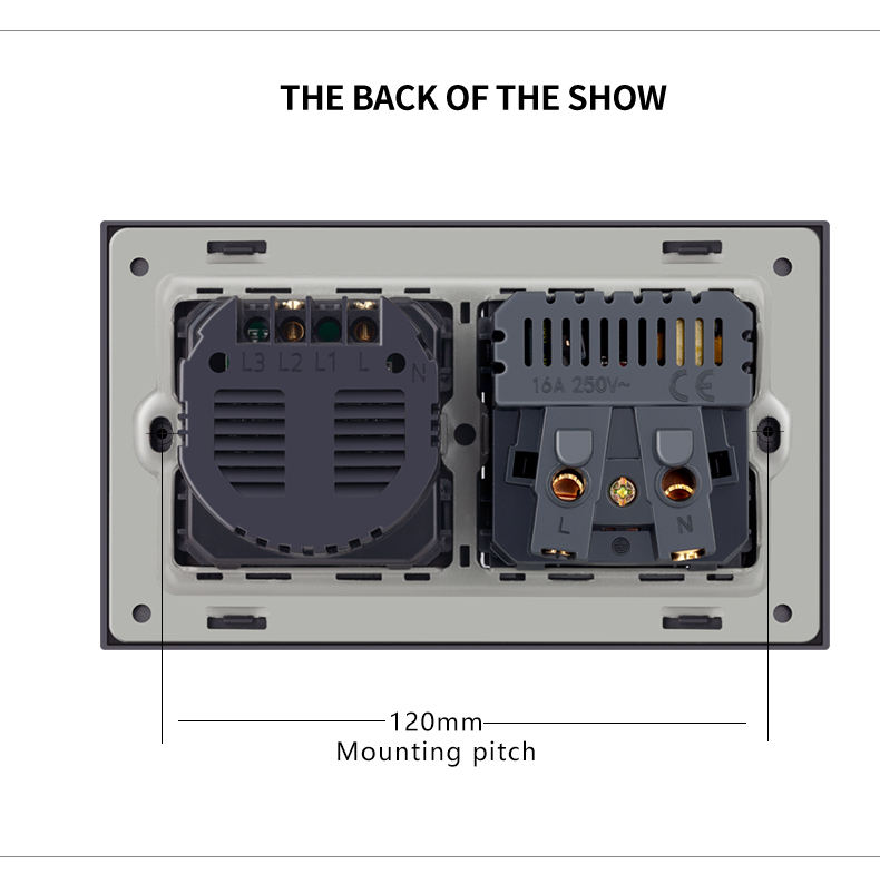 Main-06 touch switch with tempered glass panel